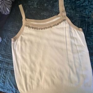 Tank top with beading detail.